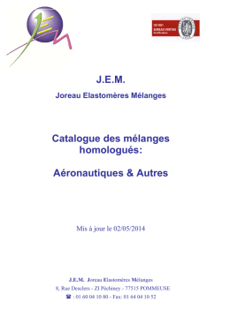 Catalogue Homologations mélanges MAJ 02.05.2014
