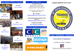 Plaquette TCSJPF 2014-2015 - Tennis Club de Saint Jean Changis