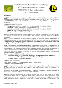 Règlement AVIGNON 2014 - Aviornis France International
