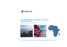 Les Perspectives de Vallourec en Afrique - GEP-AFTP