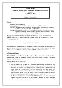 COMPTE RENDU COMMISSION TERRITORIALE DE BASSIN (CTB