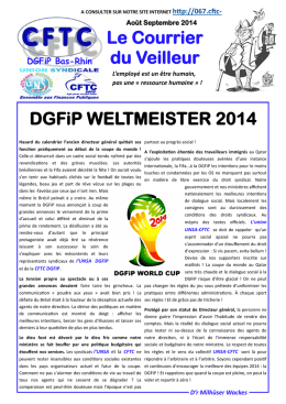 Le Courrier du Veilleur DGFiP WELTMEISTER 2014 - Bas-Rhin