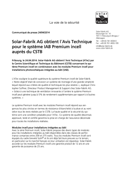Communiqué de presse (pdf) - Solar