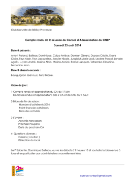 Cr du ca cnbp du 23082014 1 - Club Naturiste de Bélézy Provence
