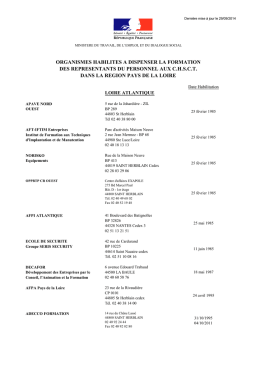 Liste organismes agréés 2014 09 - Direccte des Pays de la Loire