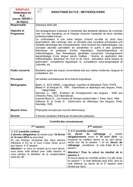 N304FLEA Didactique du FLE (cours 16D361 I de Dijon