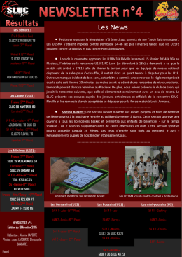 Les News - Sluc Nancy Basket Association