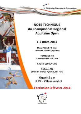 Note technique TR TU GAC - Comité régional de gymnastique