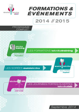 Calendrier des formations 2014/2015