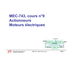 MEC-743, cours n°9 Actionneurs Moteurs électriques