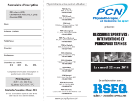 blessures sportives : interventions et principaux tapings