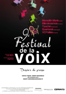 Dossier de presse - Festival de la Voix de Châteauroux