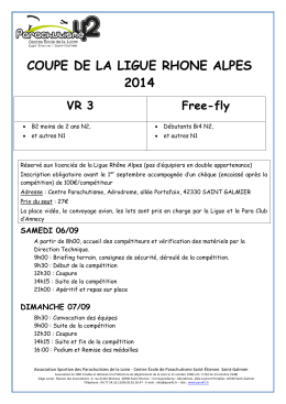 COUPE DE LA LIGUE RHONE ALPES 2014 VR 3 Free-fly