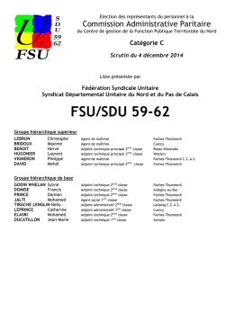 Liste FSU/SDU 59-62