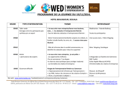programme de la journee du 19/11/2014 - Cameroun
