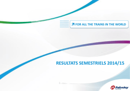 Présentation des Résultats Semestriels 2014/15