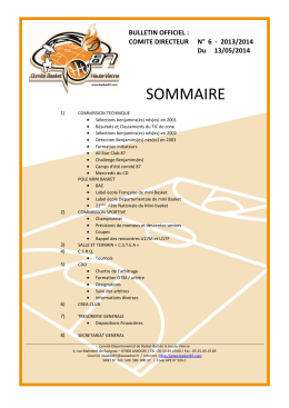 SOMMAIRE - Comité départemental de basket