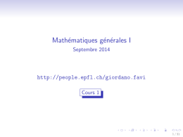 Mathématiques générales I - Septembre 2014