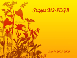 Stages M2-IEGB - Master écologie biodiversité