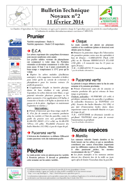 Bulletin Technique Noyaux n°2 11 février 2014