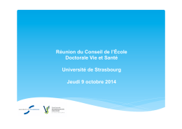 Diaporama du 09/10/2014 - École doctorale des Sciences de la Vie