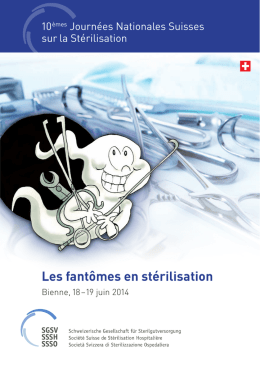 10èmes Journées Nationales Suisses sur la stérilisation