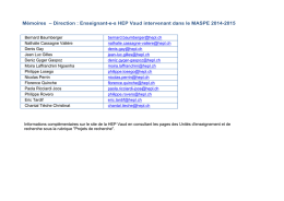Liste des directeurs de mémoire potentiels à la HEP Vaud (PDF