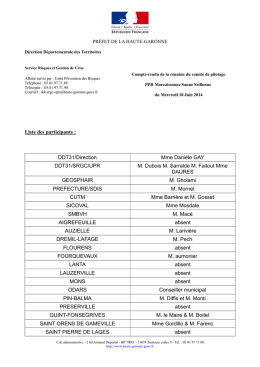 Liste des participants : DDT31/Direction Mme Danièle GAY DDT31