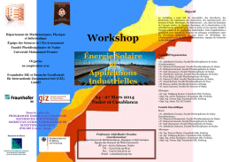Plaquette workshop-Energies Solaire Applications Industrielles
