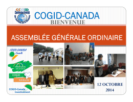 Voir le bilan des activités 2012-2014. - COGID