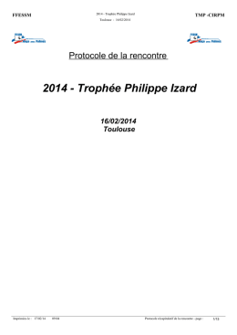 2014 - Trophée Philippe Izard - Commission Nationale Nage Avec