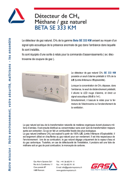 Détecteur de CH4 Méthane / gaz naturel BETA SE 333 KM