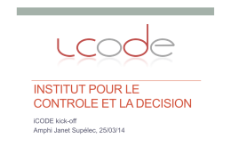 INSTITUT POUR LE CONTROLE ET LA DECISION - icode