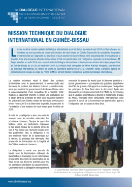 mission technique du dialogue international en guinée