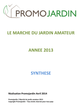 Synthèse Jardin 2013