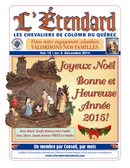 Étendard - Décembre 2014 - Les Chevaliers de Colomb du Québec