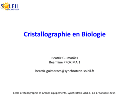 Cristallographie en Biologie - CGE-2014