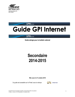 Guide GPI Internet BULLETIN 14-15 - Récit CS Trois-Lacs