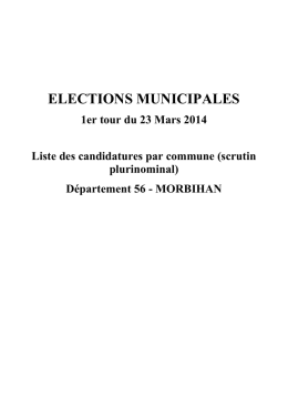 ELECTIONS MUNICIPALES