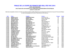 Engagés VHC au 0310 site - Finales des Rallyes 2014