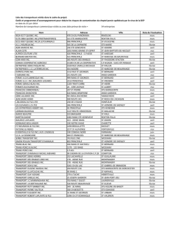 Liste des transporteurs visités dans le cadre du projet: en date du 23