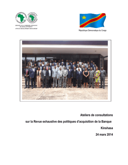 RDC - Atelier de consultation