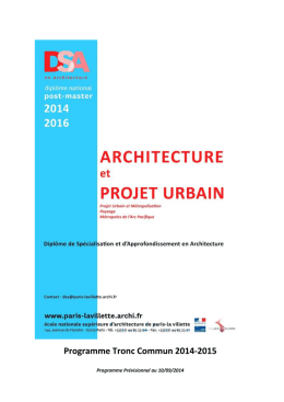 Programme 2014-2015