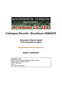 Catalogue Sécurité - Brouilleurs GSM/GPS
