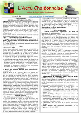 Actu n- 78 - juillet 2014 - Saint-Hilaire-de