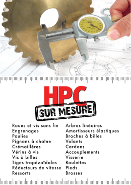 sur mesure - Engrenages HPC