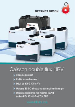 Caisson double flux HRV - Detandt