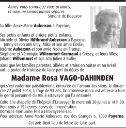Madame Rosa VAGO-DAHINDEN