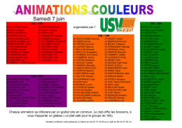 Listing animation couelurs