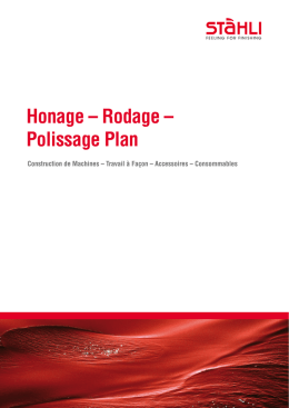 Honage – Rodage – Polissage Plan